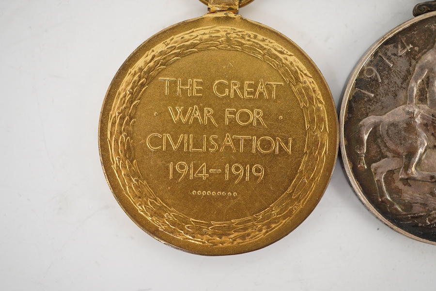 A George V First World War Military Cross (MC) medal group, comprising of a military cross, British war medal, and the victory medal. Condition - poor, the name of the recipient has been removed leaving only ‘W. York R.’